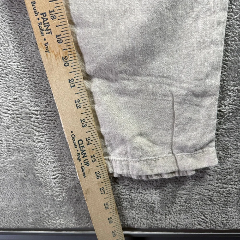 H&M Regular Fit Linen Blend Drawstring Pants Oatmeal Beige Womens XXL